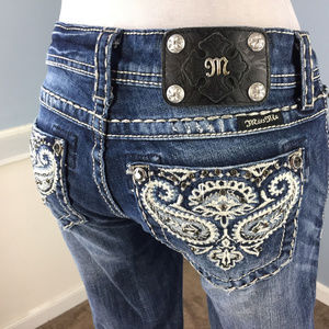 MISS ME 27 Boot Cute Jeans Embroidered Pockets
